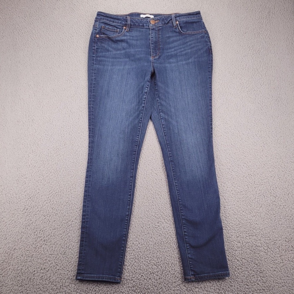 LOFT Jeans Womens Size 31/12 Curvy Skinny Mid Rise Medium Wash Stretch Denim